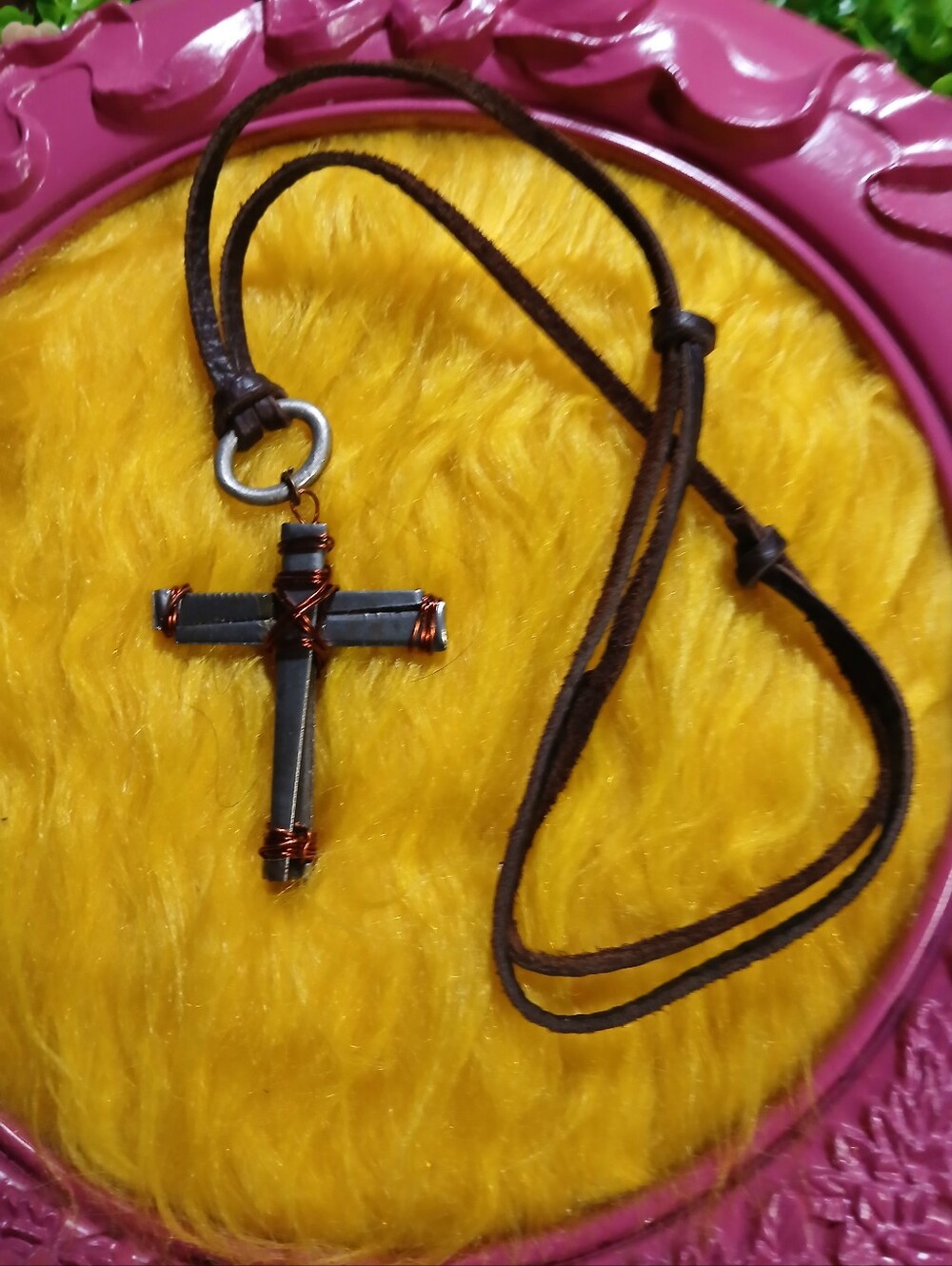 Handmade Nail Cross Necklace – Rustic Christian Faith Pendant – Industrial Artis